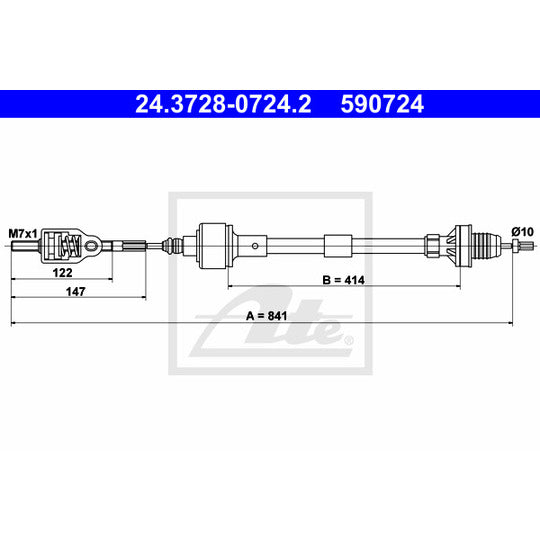 24.3728-0724.2 Clutch Cable