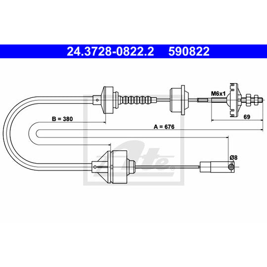 24.3728-0822.2 Clutch Cable