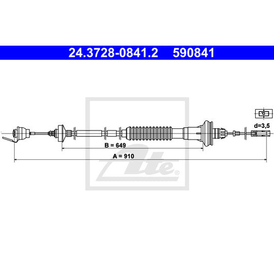 24.3728-0841.2 Clutch Cable
