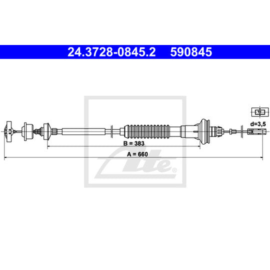 24.3728-0845.2 Clutch Cable