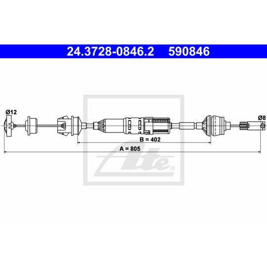 24.3728-0846.2 Clutch Cable