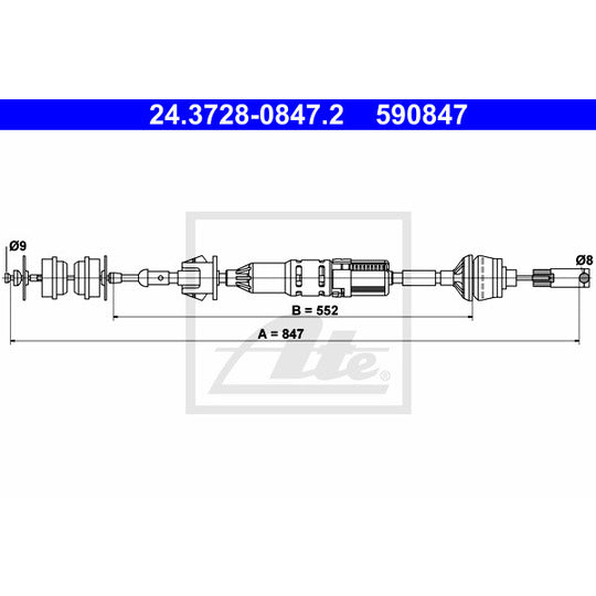 24.3728-0847.2 Clutch Cable