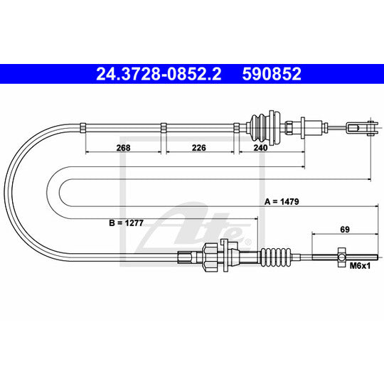 24.3728-0852.2 Clutch Cable