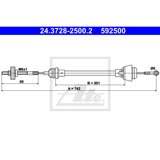 24.3728-2500.2 Clutch Cable