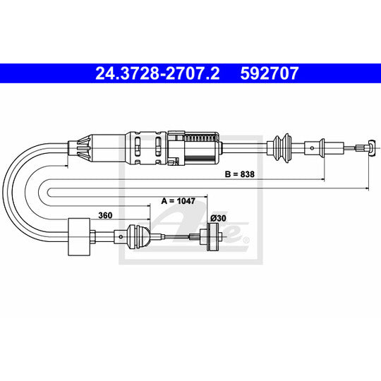 24.3728-2707.2 Clutch Cable