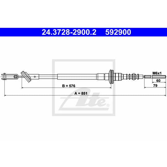 24.3728-2900.2 Clutch Cable