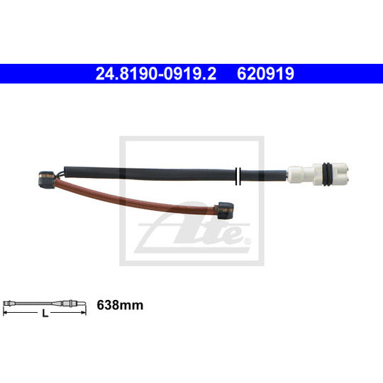 24.8190-0919.2 Warning Contact, brake pad wear