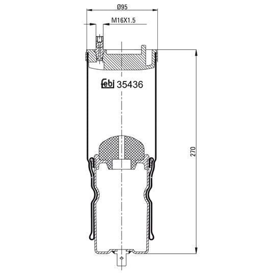35436 Bellow, driver cab suspension