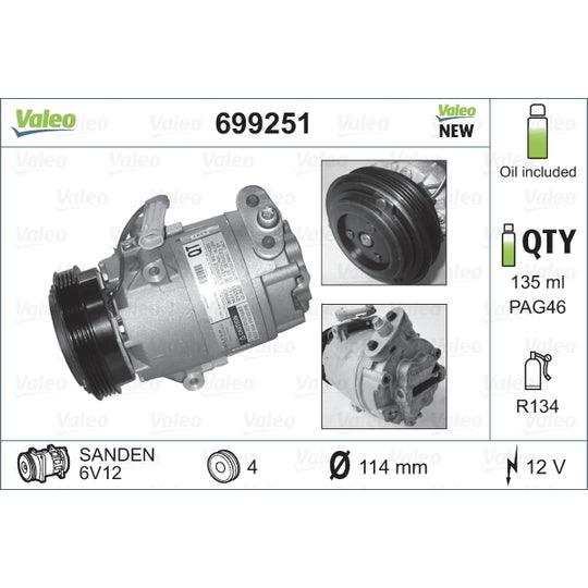 699251 Compressor, air conditioning