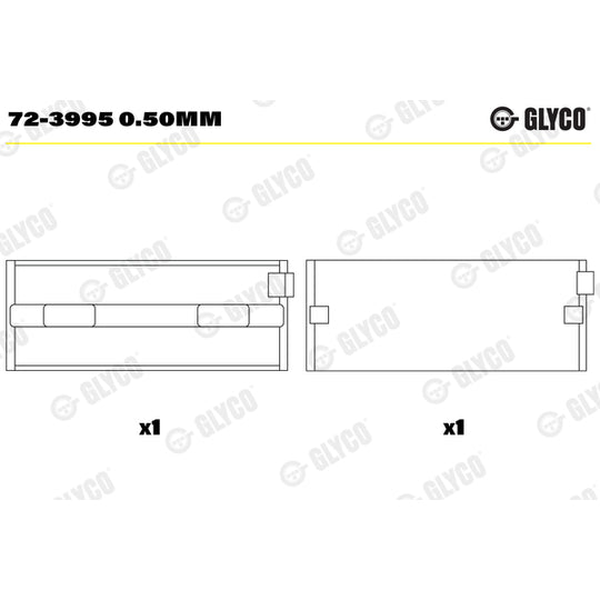 72-3995 0.50mm Crankshaft Bearings