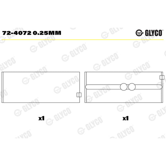 72-4072 0.25mm Crankshaft Bearings