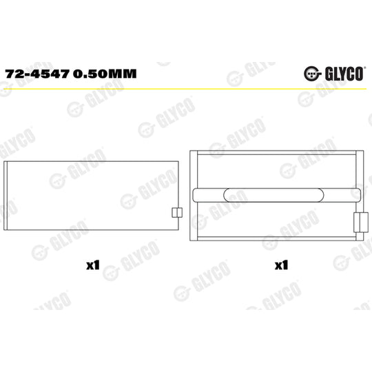 72-4547 0.50mm Crankshaft Bearings