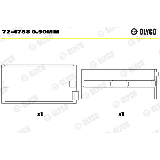 72-4788 0.50mm Crankshaft Bearings
