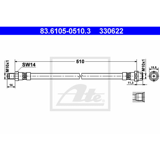 83.6105-0510.3 Brake Hose