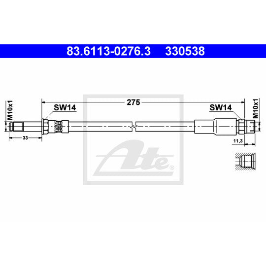 83.6113-0276.3 Brake Hose