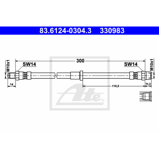 83.6124-0304.3 Brake Hose