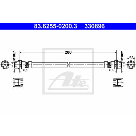 83.6255-0200.3 Brake Hose
