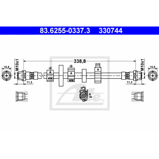 83.6255-0337.3 Brake Hose