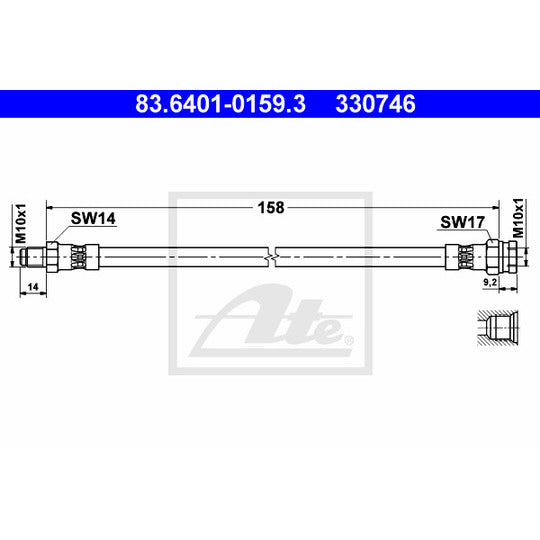 83.6401-0159.3 Brake Hose