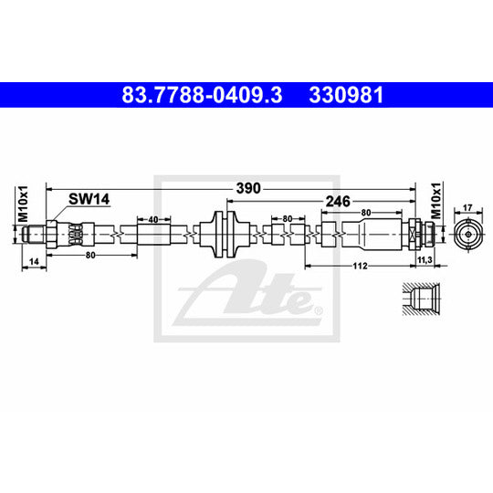 83.7788-0409.3 Brake Hose