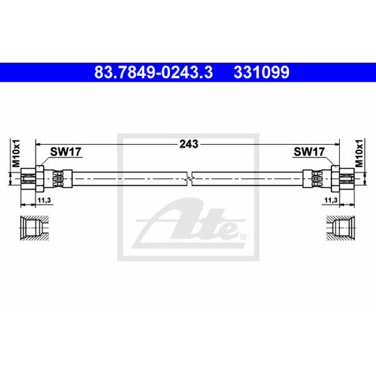 83.7849-0243.3 Brake Hose