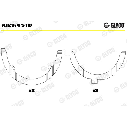 A129/4 STD Thrust Washer, crankshaft