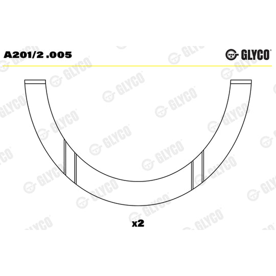 A201/2 .005 Thrust Washer, crankshaft