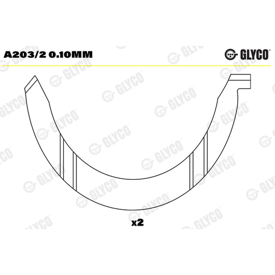 A203/2 0.10mm Thrust Washer, crankshaft