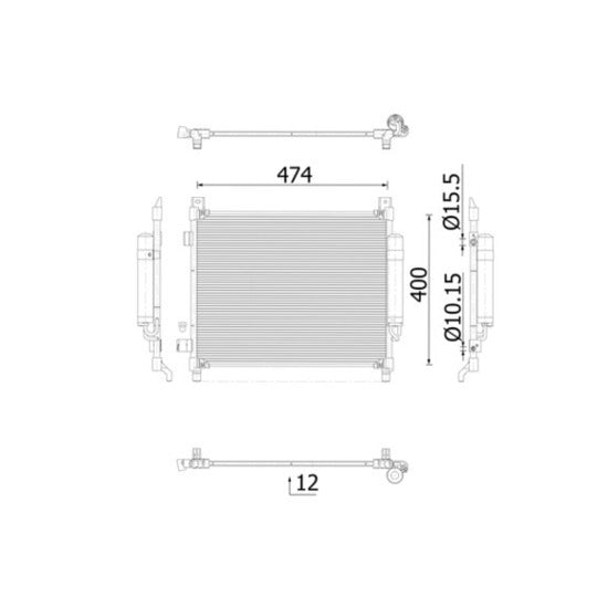 AC 1027 000S Condenser, air conditioning