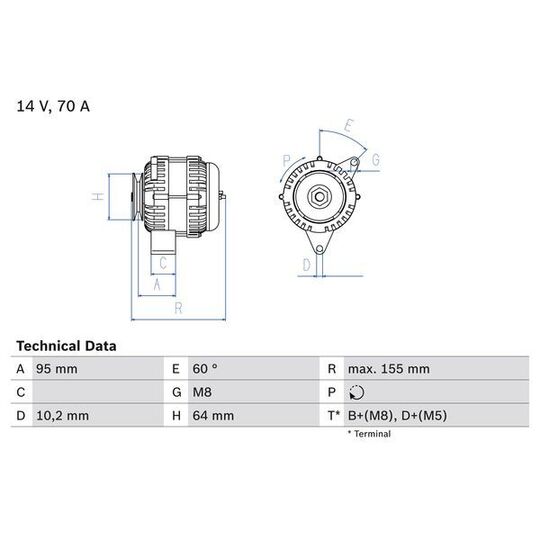 0 986 038 730 Alternator