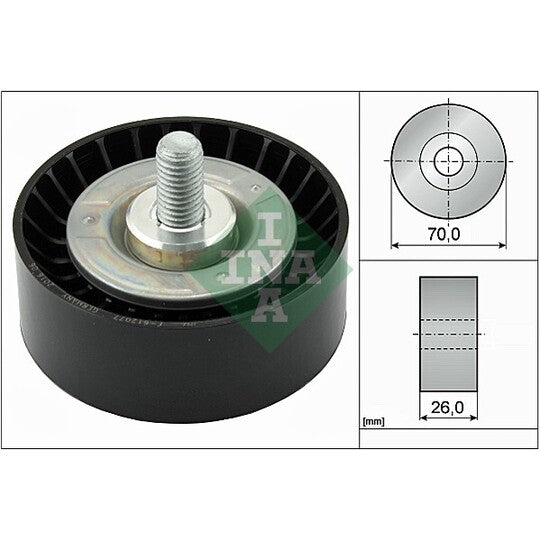 532 0475 10 Deflection/Guide Pulley, v-ribbed belt