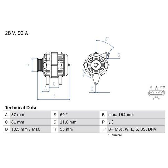 0 986 045 430 Alternator