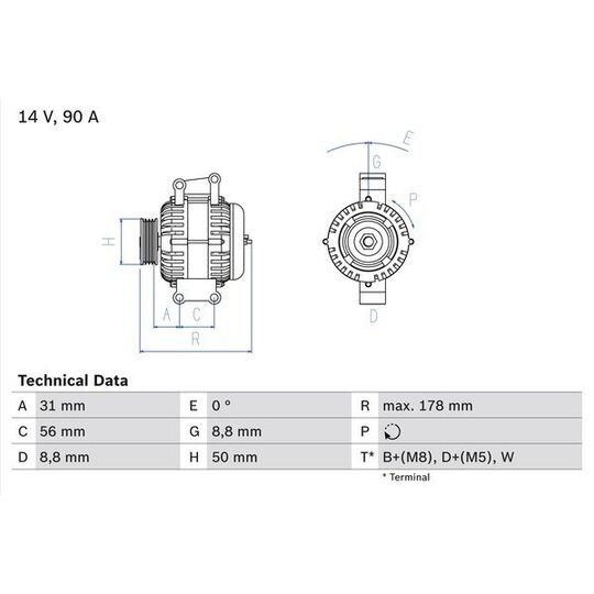 0 986 041 530 Alternator