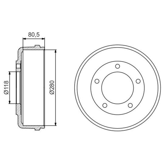 0 986 477 203 Brake Drum