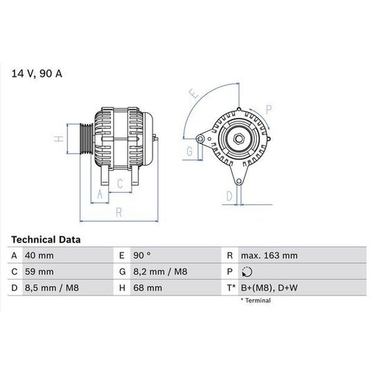 0 986 040 330 Alternator
