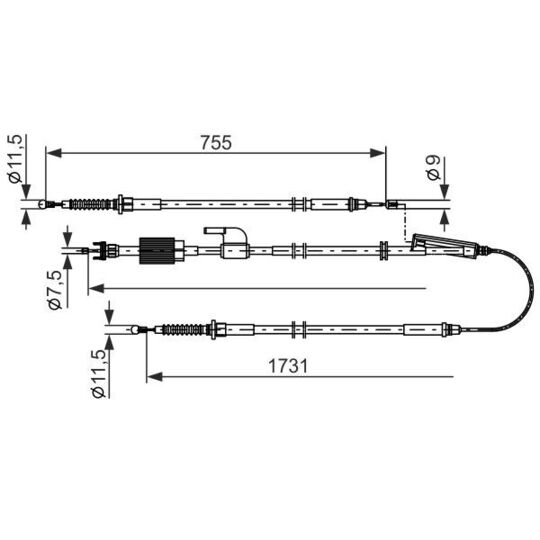 1 987 482 804 Cable, parking brake