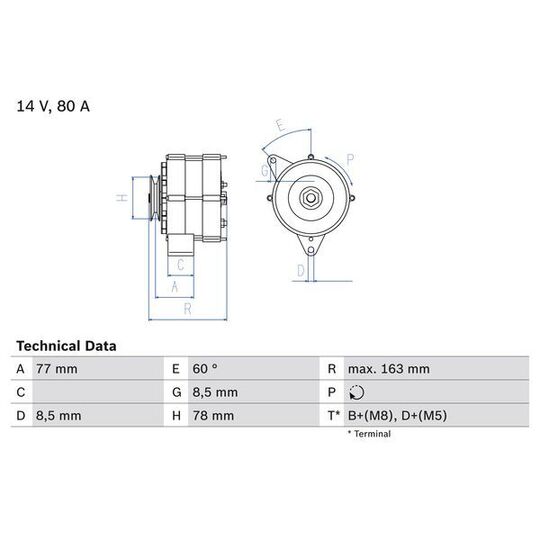 0 986 034 170 Alternator