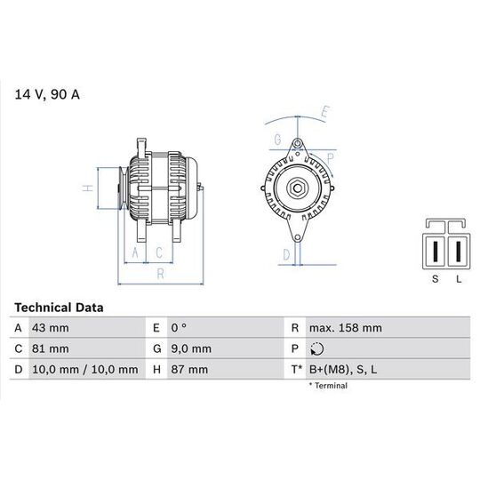 0 986 080 430 Alternator