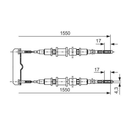 1 987 477 250 Cable, parking brake