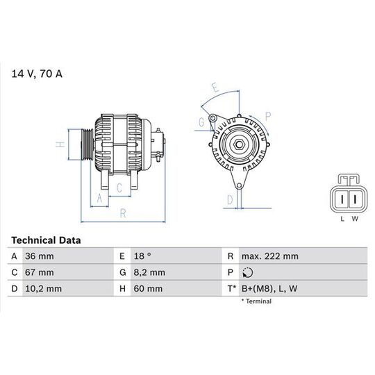 0 986 043 101 Alternator