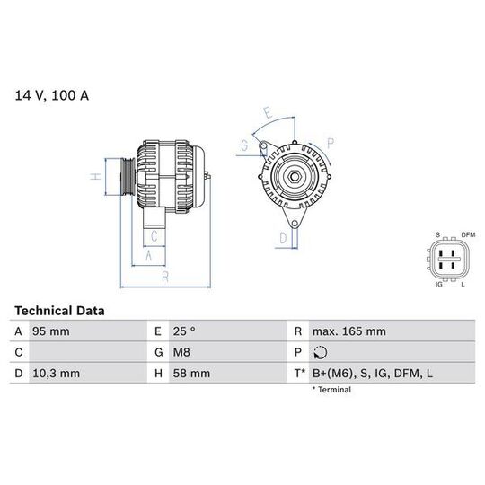 0 986 082 010 Alternator