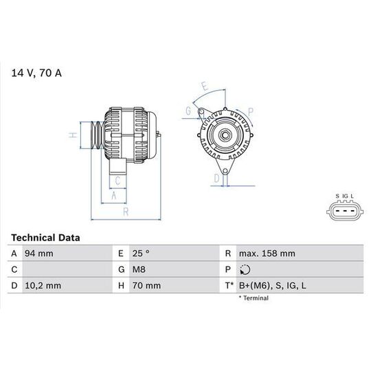 0 986 045 891 Alternator