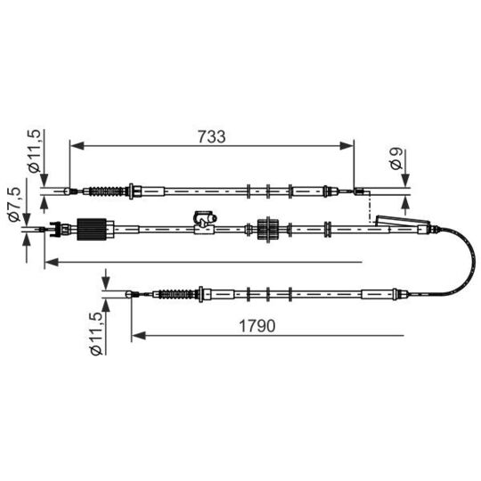 1 987 482 803 Cable, parking brake