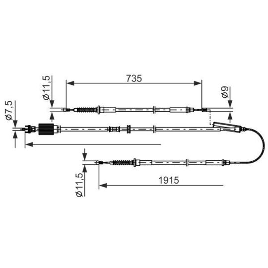 1 987 482 801 Cable, parking brake