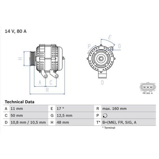 0 986 044 701 Alternator