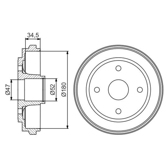 0 986 477 264 Brake Drum