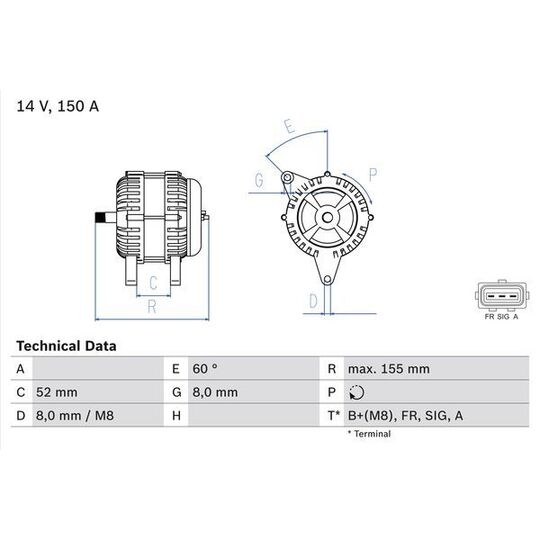 0 986 081 140 Alternator