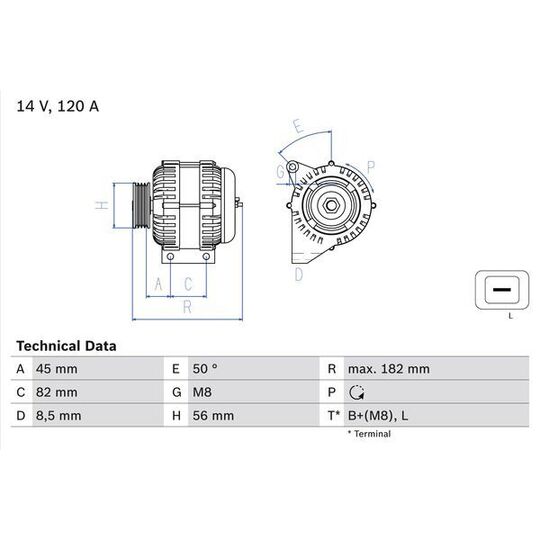 0 986 041 150 Alternator