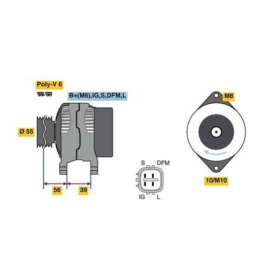 0 986 080 450 Alternator