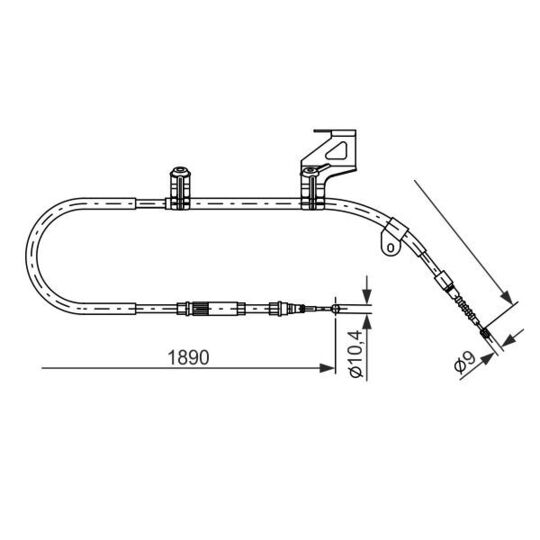 1 987 477 804 Cable, parking brake